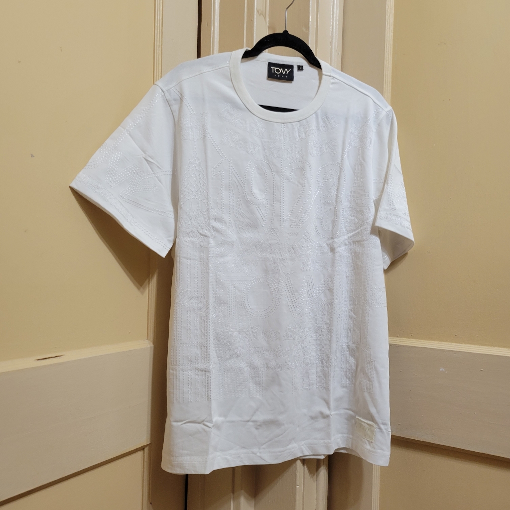 Tony 1923 "Vanilla Ice" White Embroidered Tee By Battifarano